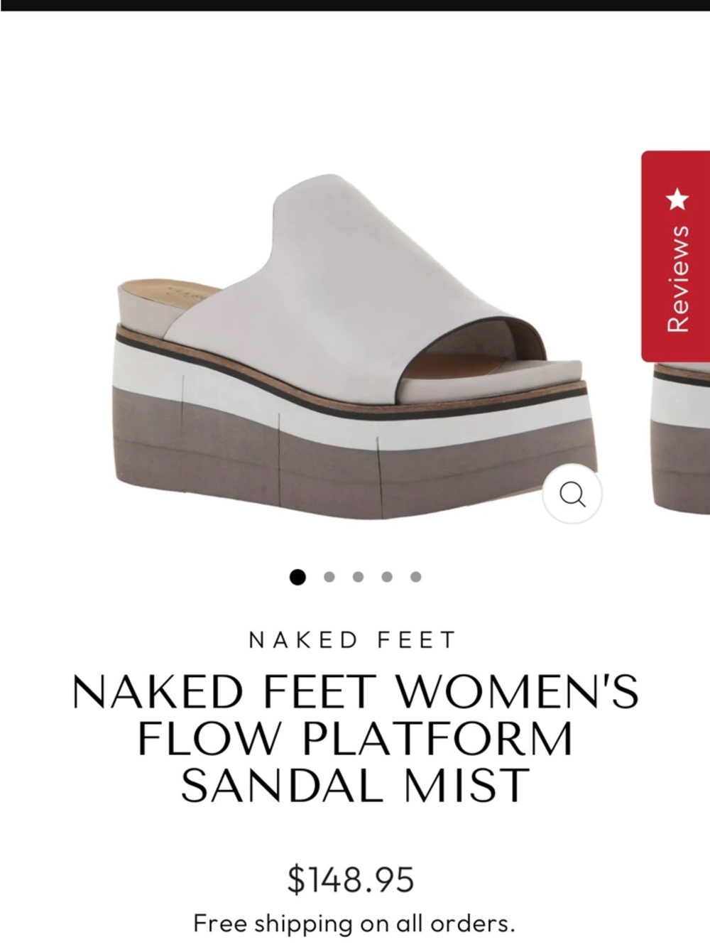 Naked Feet Flow Platform Mist 8.5